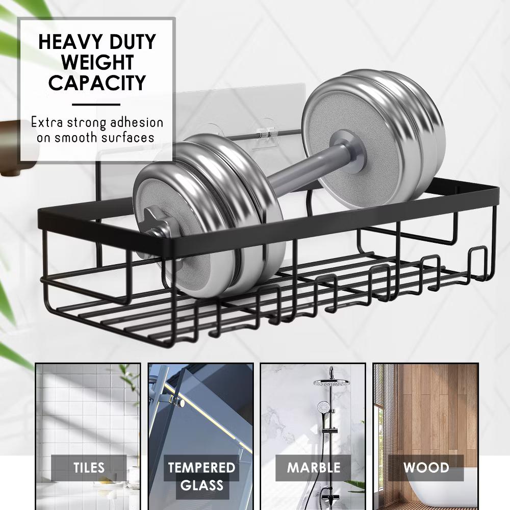 Hearth & Harbor Shower Caddy Adhesive Shower Organizer, Large Capacity Stainless Steel Shower Caddies - Image 6