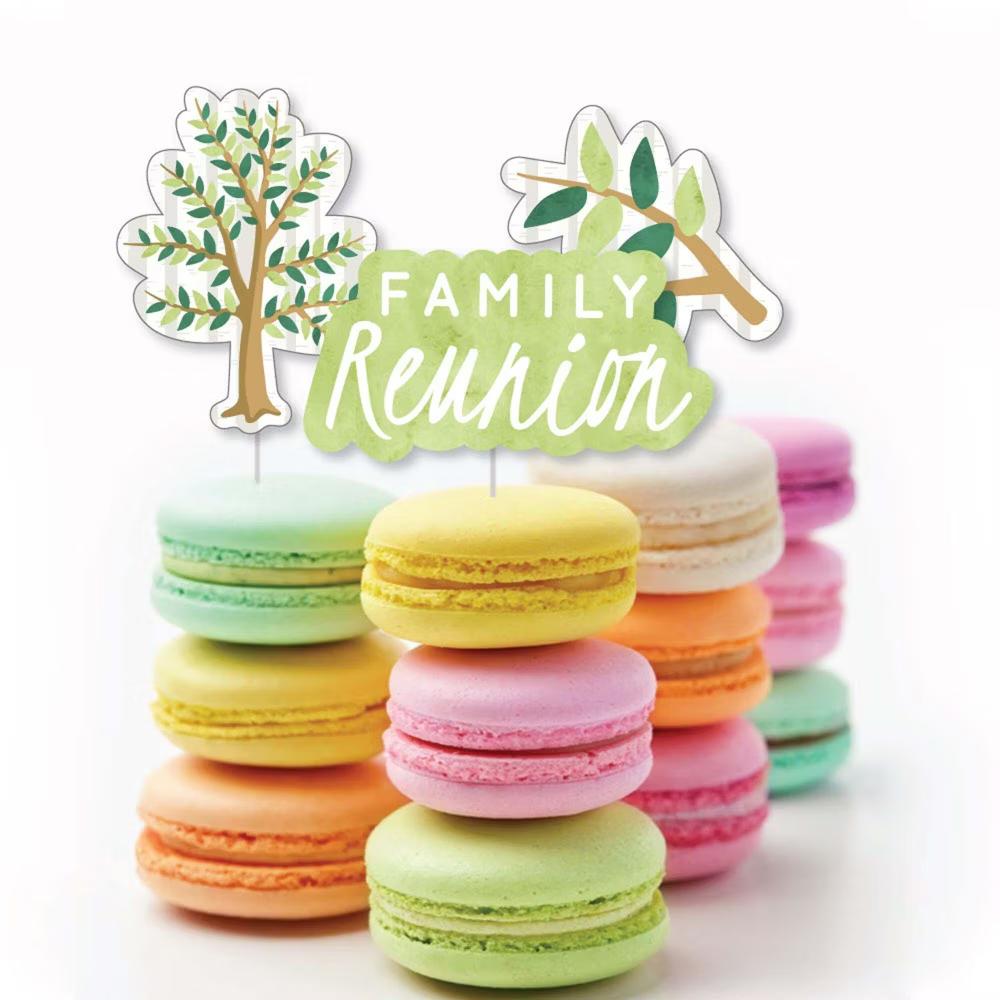 Family Tree Reunion - Dessert Cupcake Toppers - Family Gathering Party Clear Treat Picks - Set of 24 - Image 3