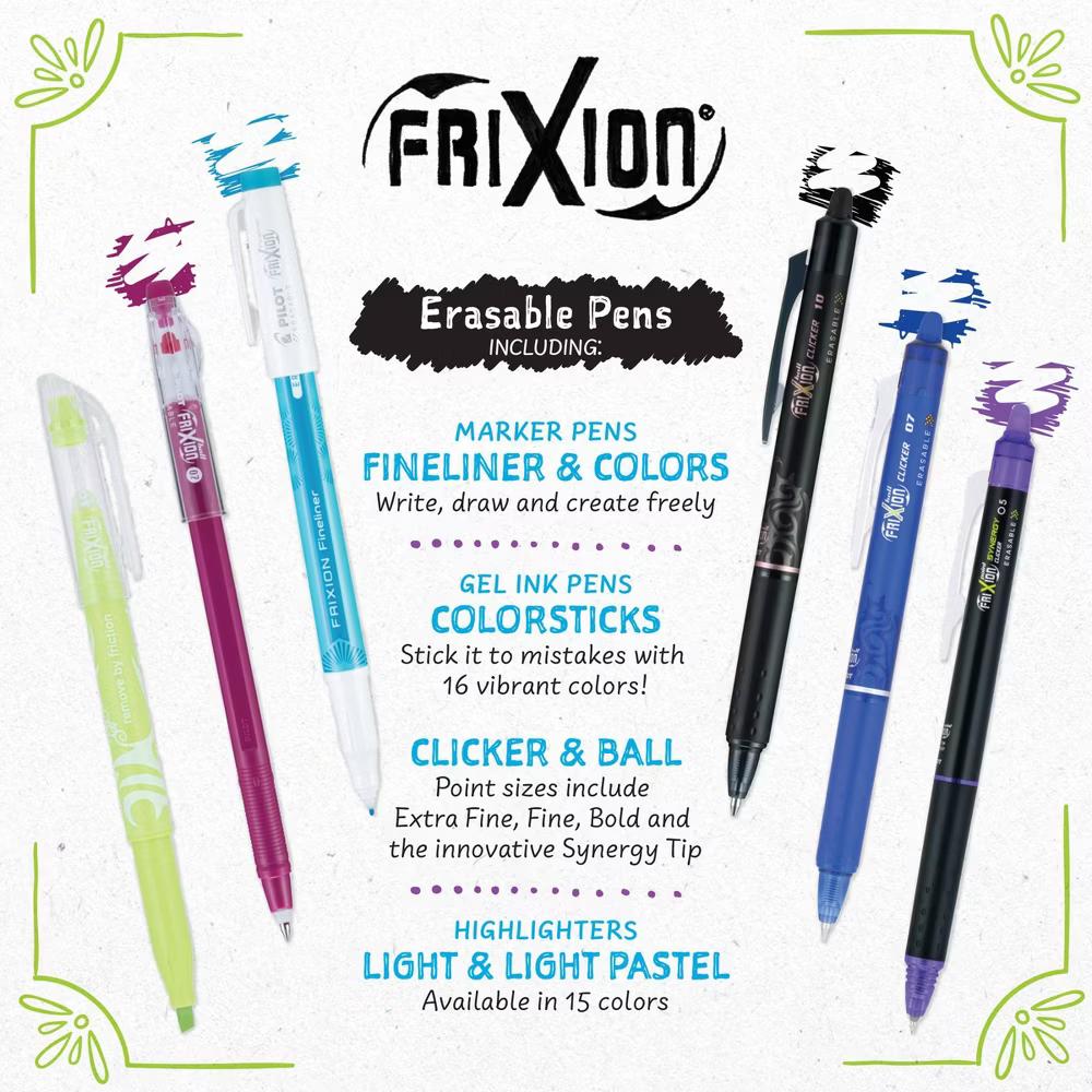 5pk FriXion Light Pastel Erasable Highlighters Chisel Tip Colorful Inks