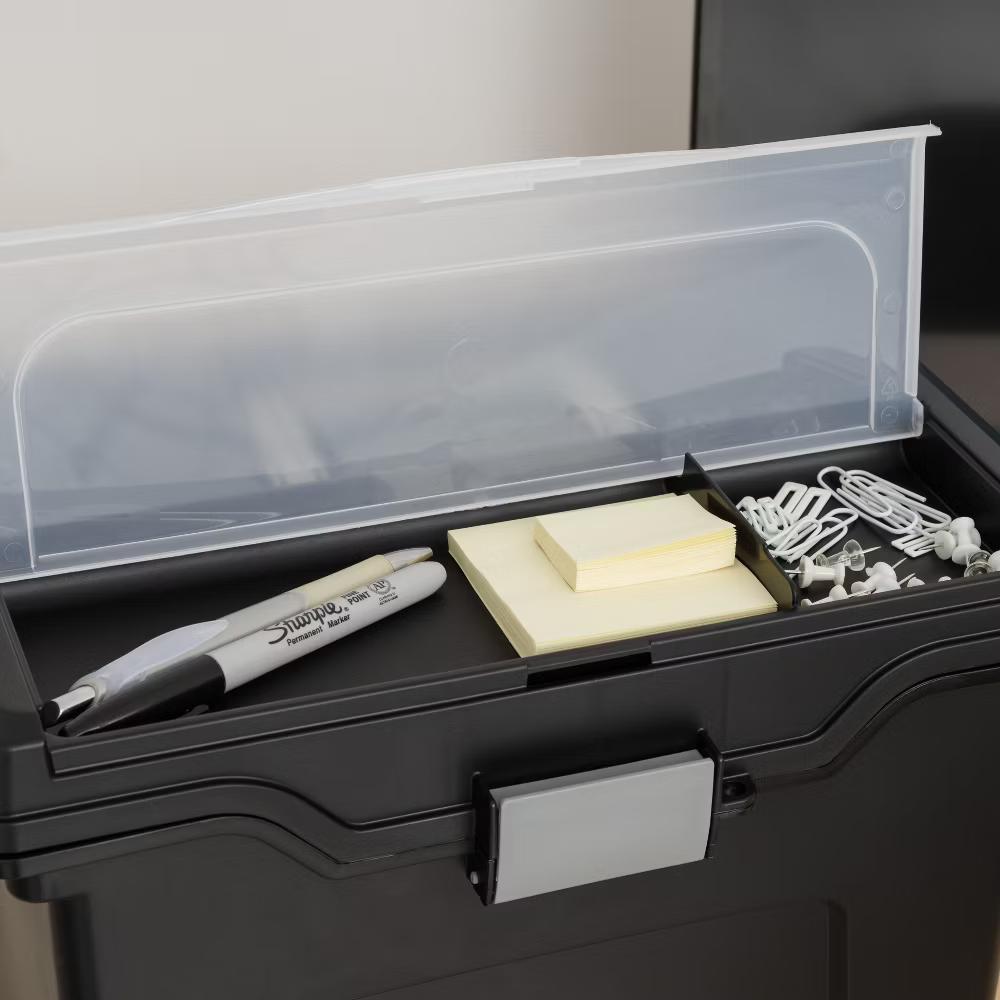 USA Portable Letter Size File Box with Handle for Hanging Folders - Image 30