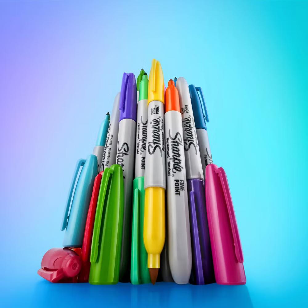 5pk Permanent Markers Fine Multicolored Glam Pop: Art & Stationery, Office Supplies, Purple, Ages 8