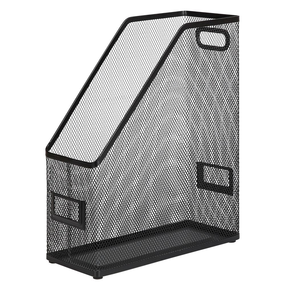 Mesh Magazine File Black - Steel File Organizer & Holder, 12" H, No Assembly Required - Image 2