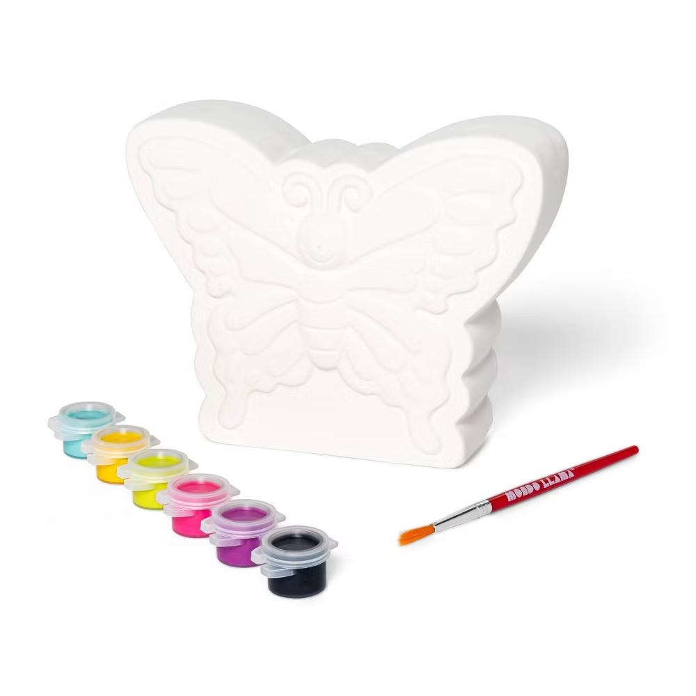 Paint-Your-Own Ceramic Butterfly Craft Kit - DIY Art Kit with Paint & Brush, Ages 8 - Image 4