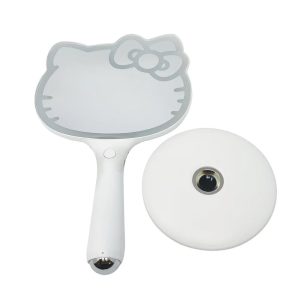 Impressions Vanity LED Hand Mirror, Portable Handheld Makeup Mirror with Adjustable Brightness, Cute Beauty Mirror for Travel