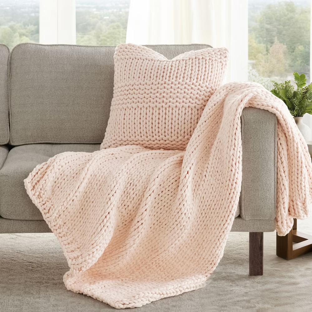 Cozy Chunky Knit Throw Pillow Cover And Pillow Insert - Image 6