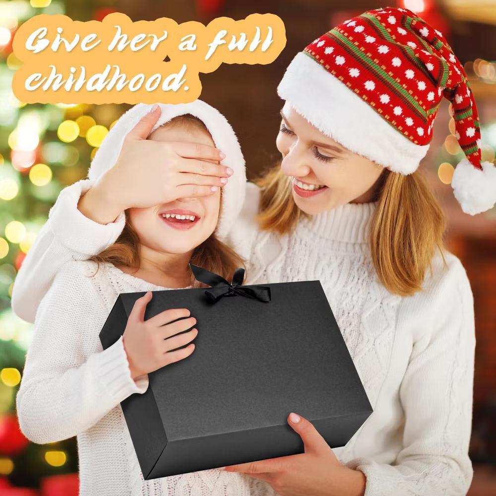 12 Pack Black Gift Boxes with Lids 12 9.8 3.1 Inch Ribbon Luxury Boxes for Bridesmaid Graduation Wedding Birthday Party - Image 3