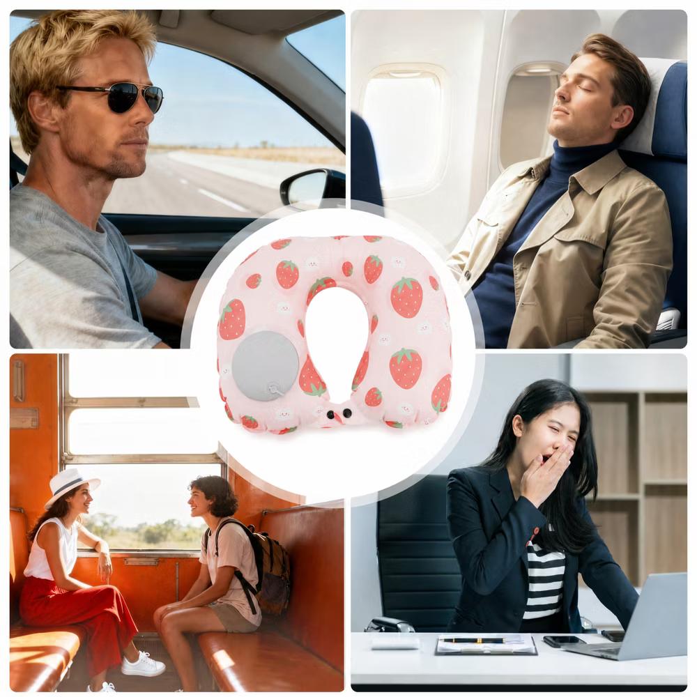 Ice Silk Inflatable Travel Pillow 1 Pc - Image 28
