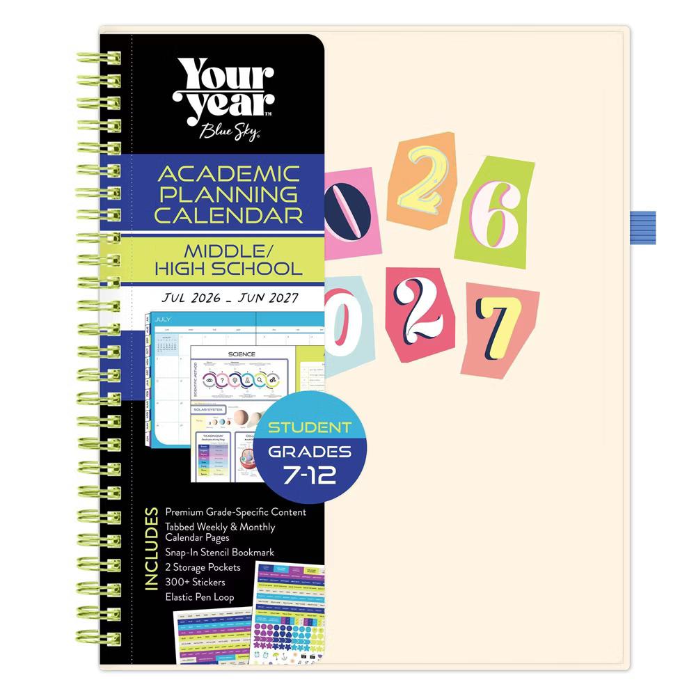 Blue Sky Your Year 7-12 Grade Weekly/Monthly Planner Wirebound 7"x9" Cream Collage - Image 6