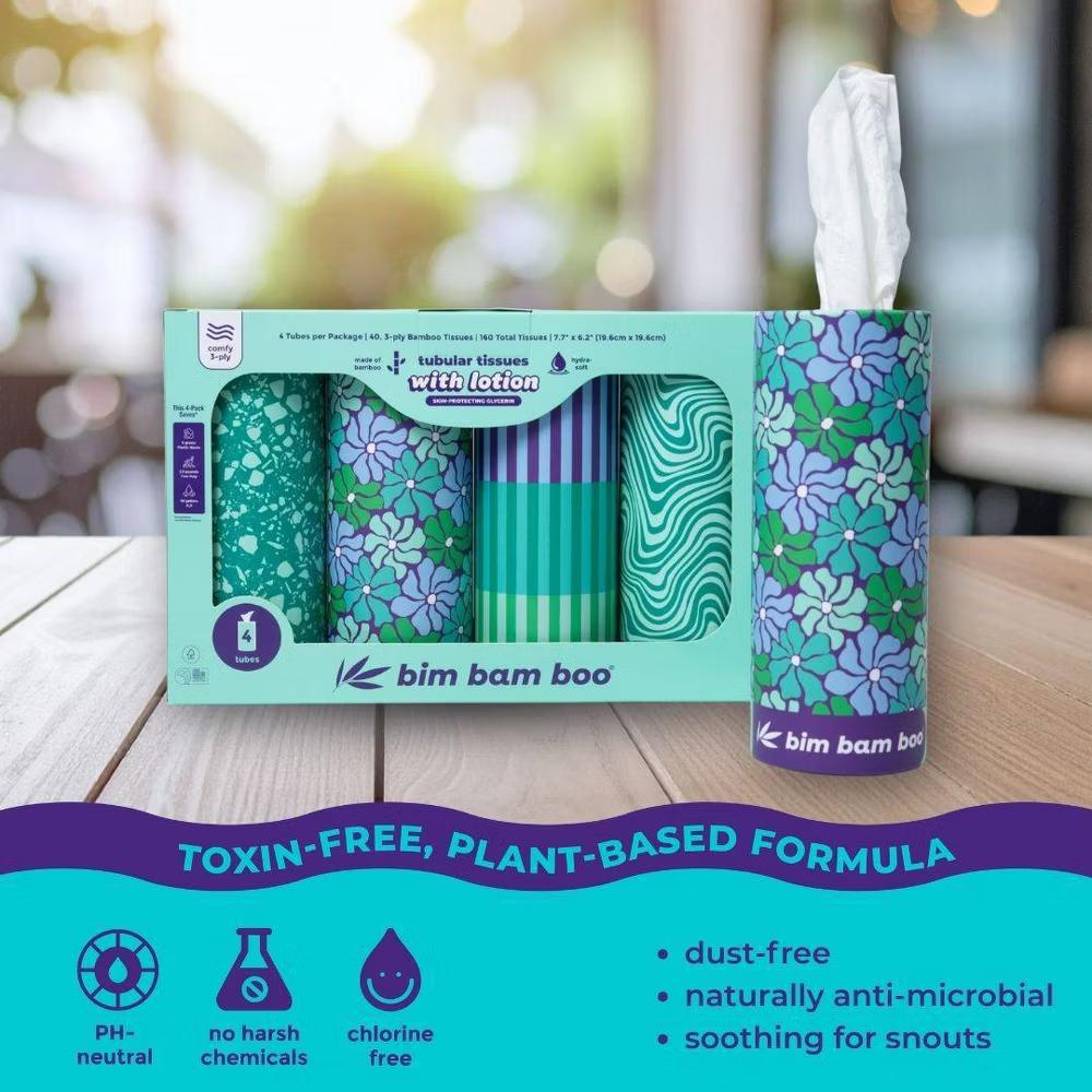 Bim Bam Boo Bamboo Tubular Lotion Facial Tissue - 4pk/40ct - Image 7