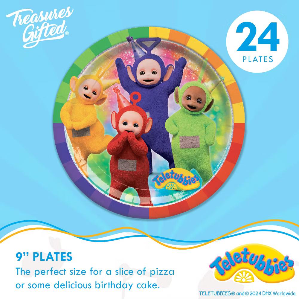 Treasures Gifted Teletubbies Dinner Plates 9in - Disposable Paper Plates - Teletubbies Birthday Party Supplies - Image 7
