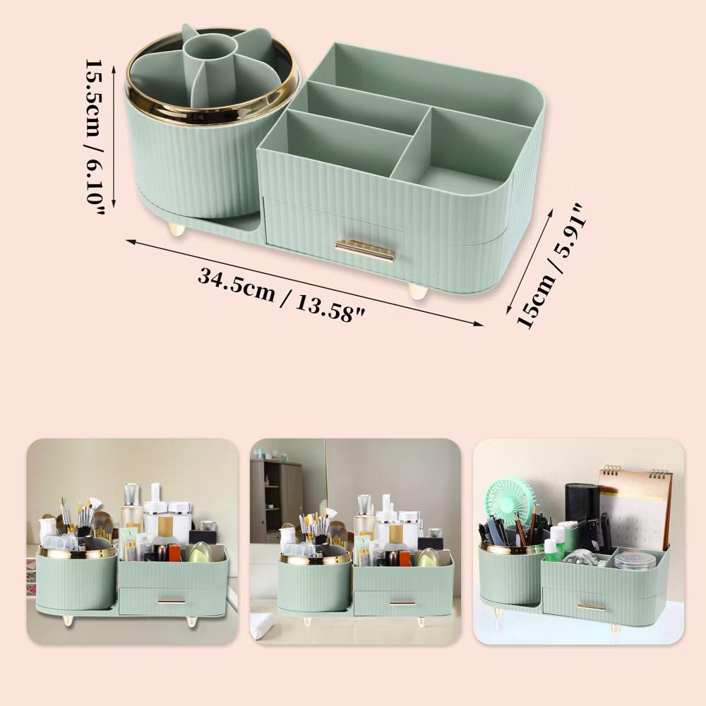 360° Rotating Makeup Organizer for Lotions Brushes - Image 11