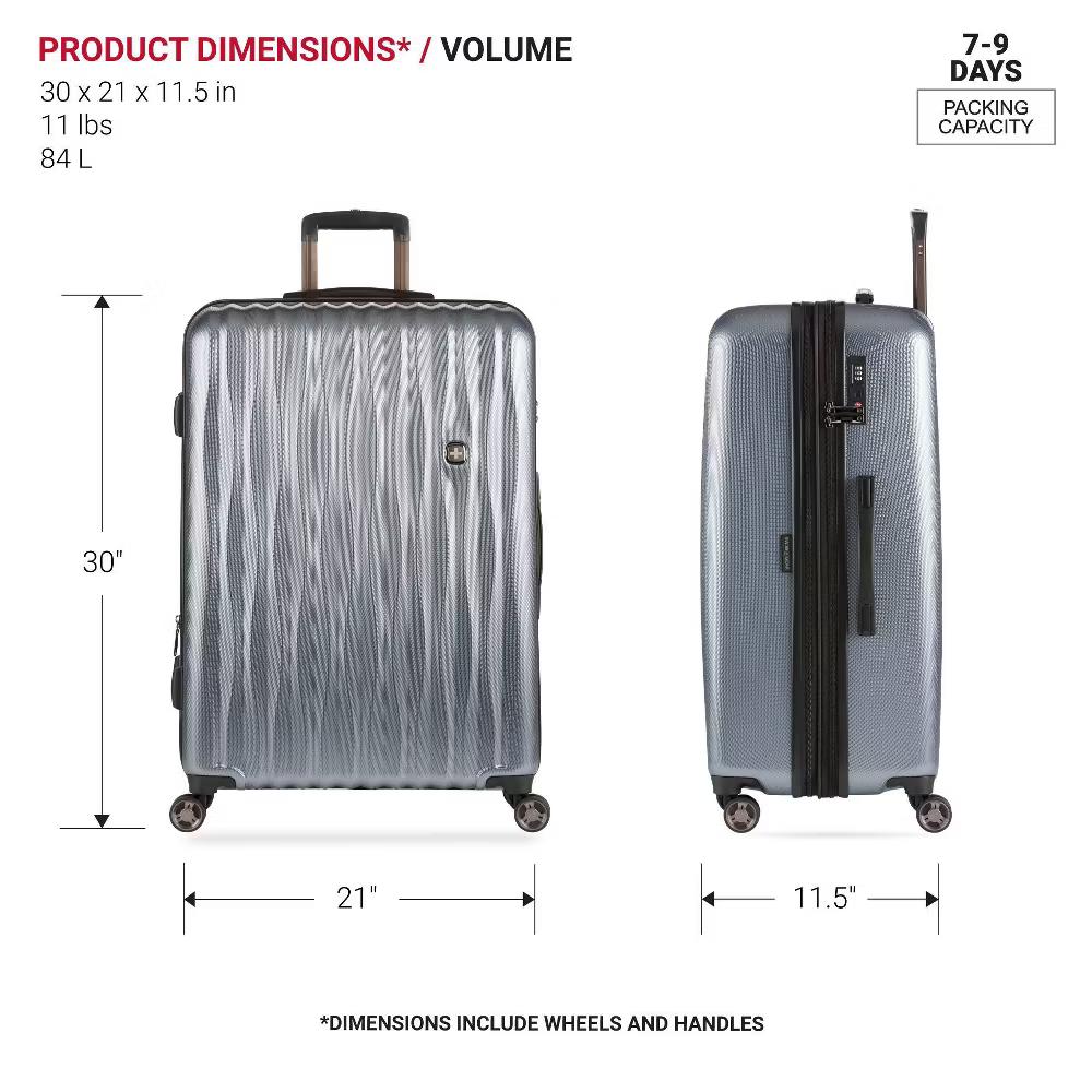 Energie Hardside Large Checked Spinner Wheels Suitcase - Image 13