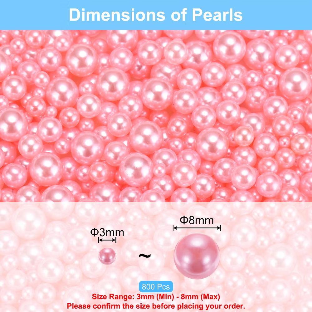No Hole ABS Round Faux Pearl for Vase Fillers DIY Home Decoration 800 Pcs - Image 63