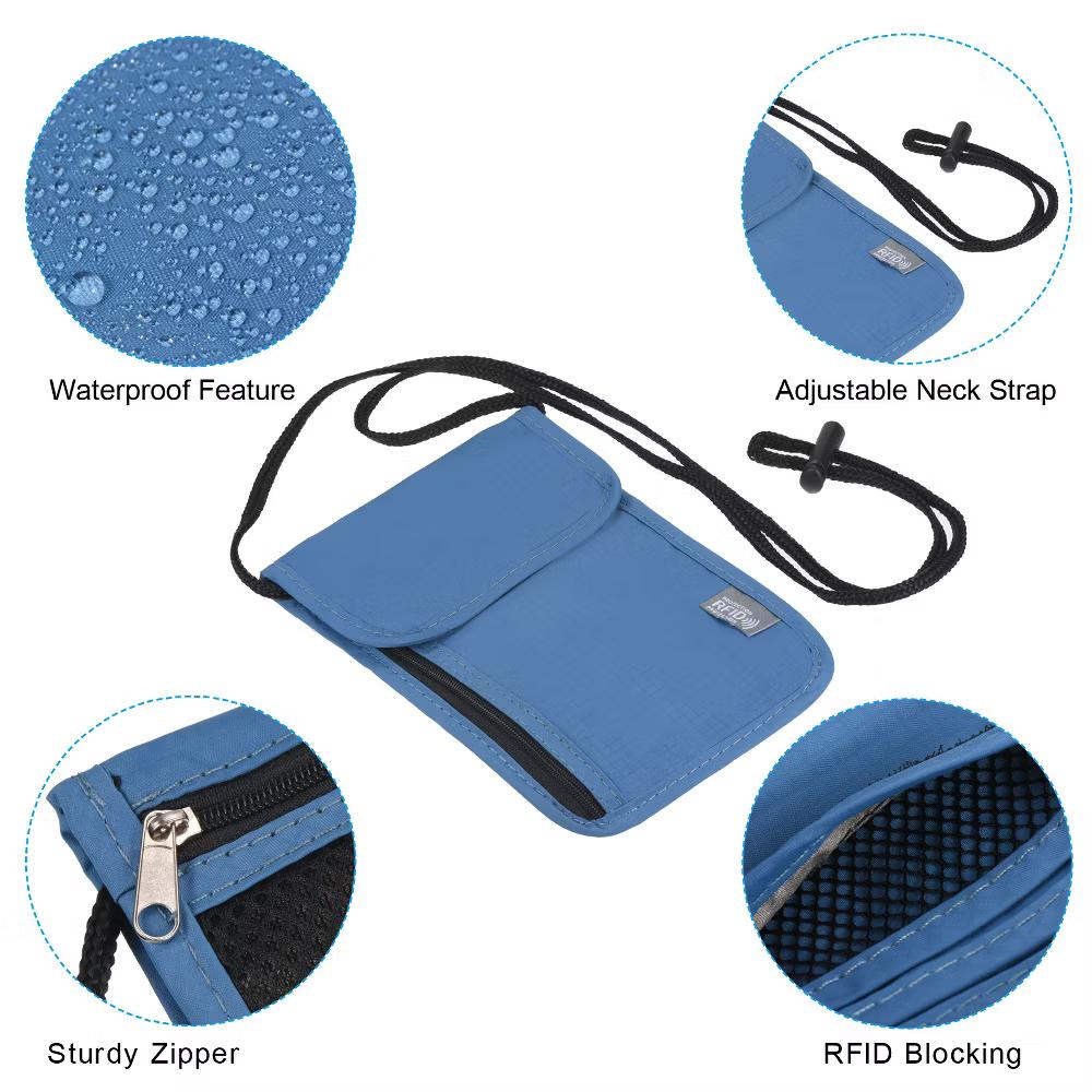 Waterproof Passport Holder Neck Wallet for Women Men - Image 7