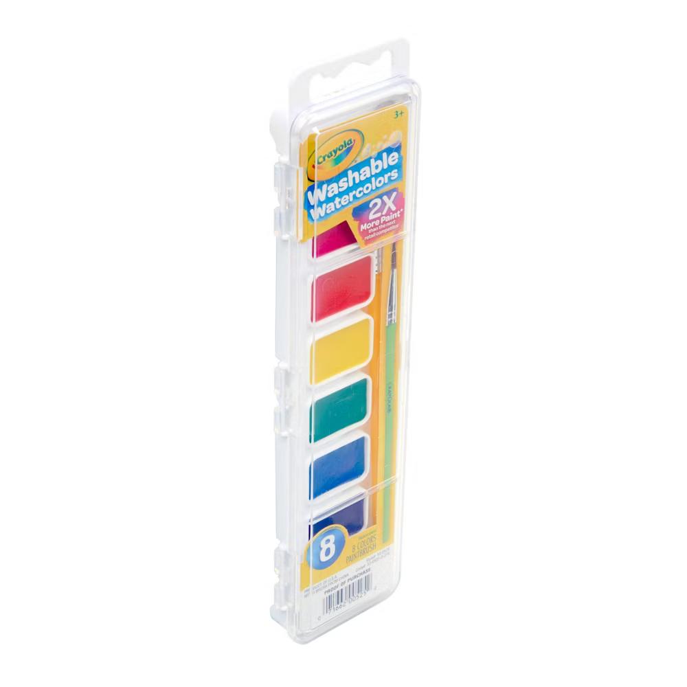 8ct Kids Watercolor Paints with Brush, Washable Tempera, School Supplies for Kids, Art Classroom Essentials, Gift, Ages 3 - Image 5