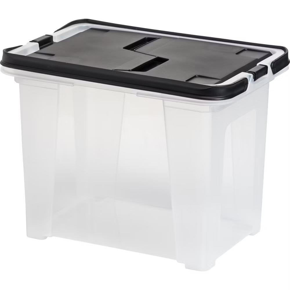 USA Portable Letter Size File Box with Handle for Hanging Folders - Image 38