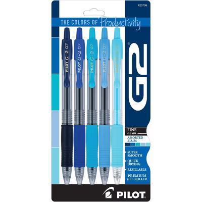 G2 Gel 5pk Boost Gel Pens Fine Point 0.7mm Blue Ink - Image 2
