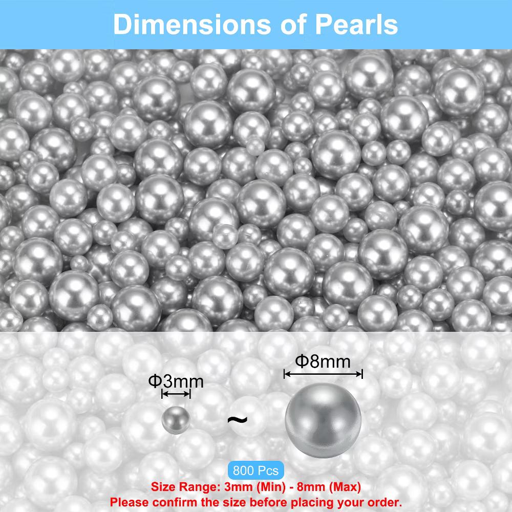 No Hole ABS Round Faux Pearl for Vase Fillers DIY Home Decoration 800 Pcs - Image 70