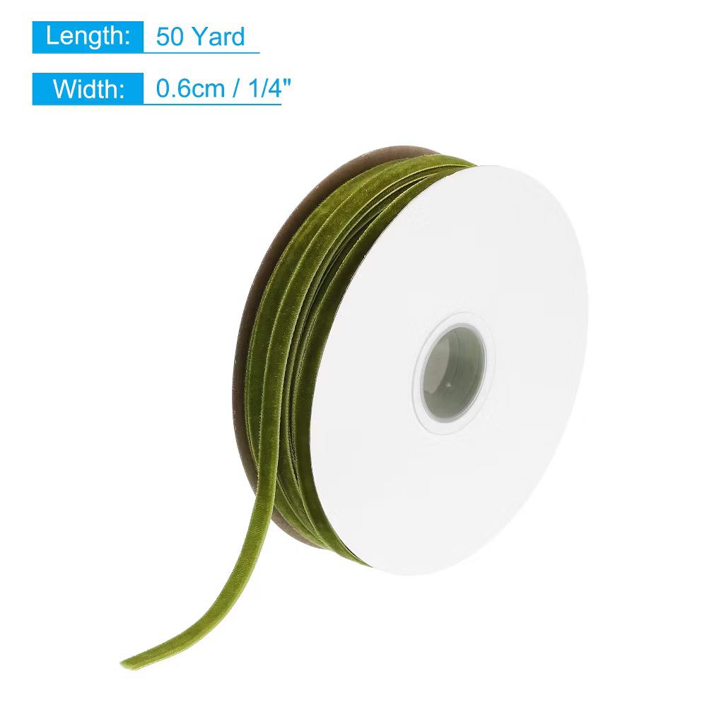 Soft Single Face Spool Silky Velvet Ribbon for Bouquets DIY Party - Image 3