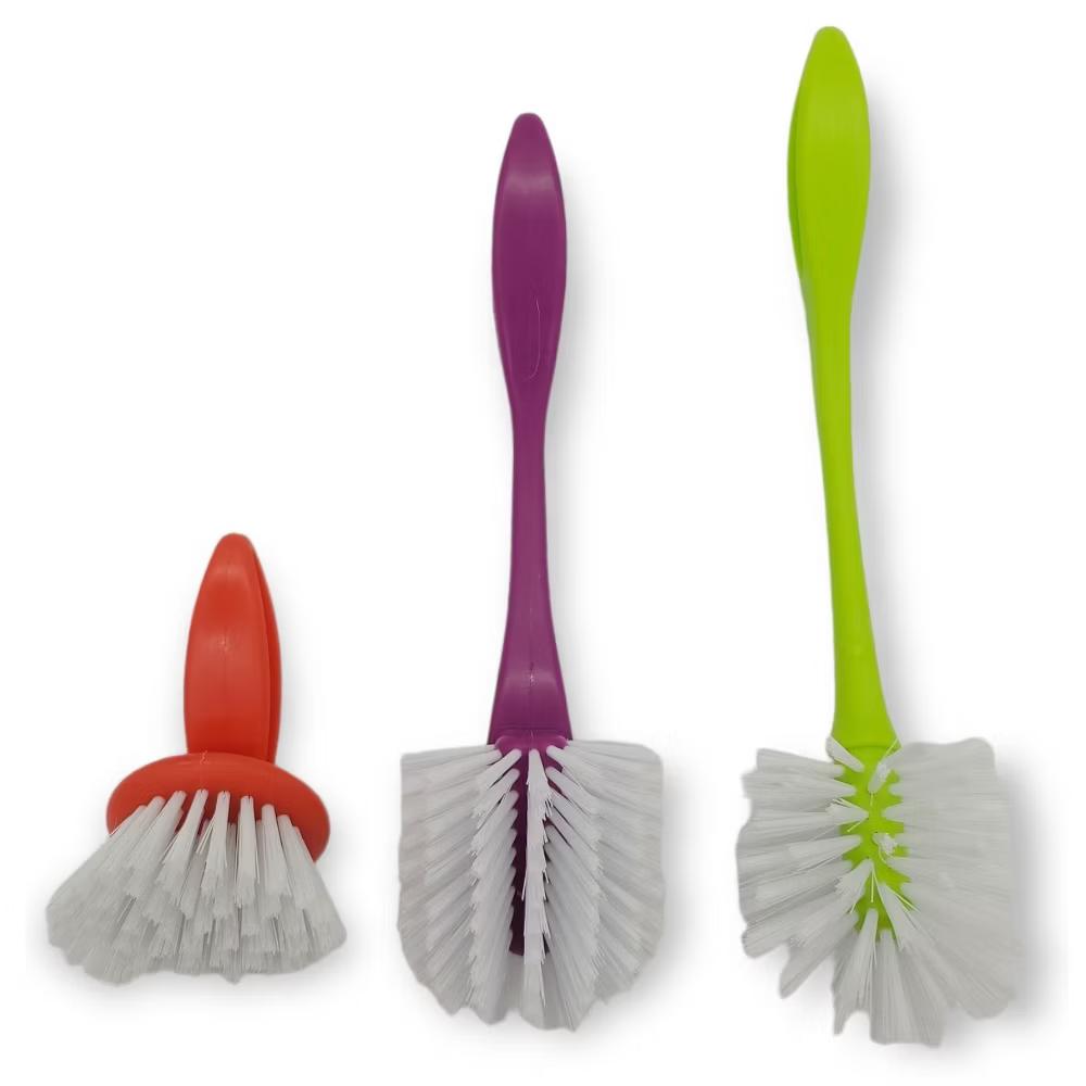 Handy Housewares 3 Piece Durable Dish Cleaning Scrubbing Brush Set - Multiple Brush Sizes - Image 5