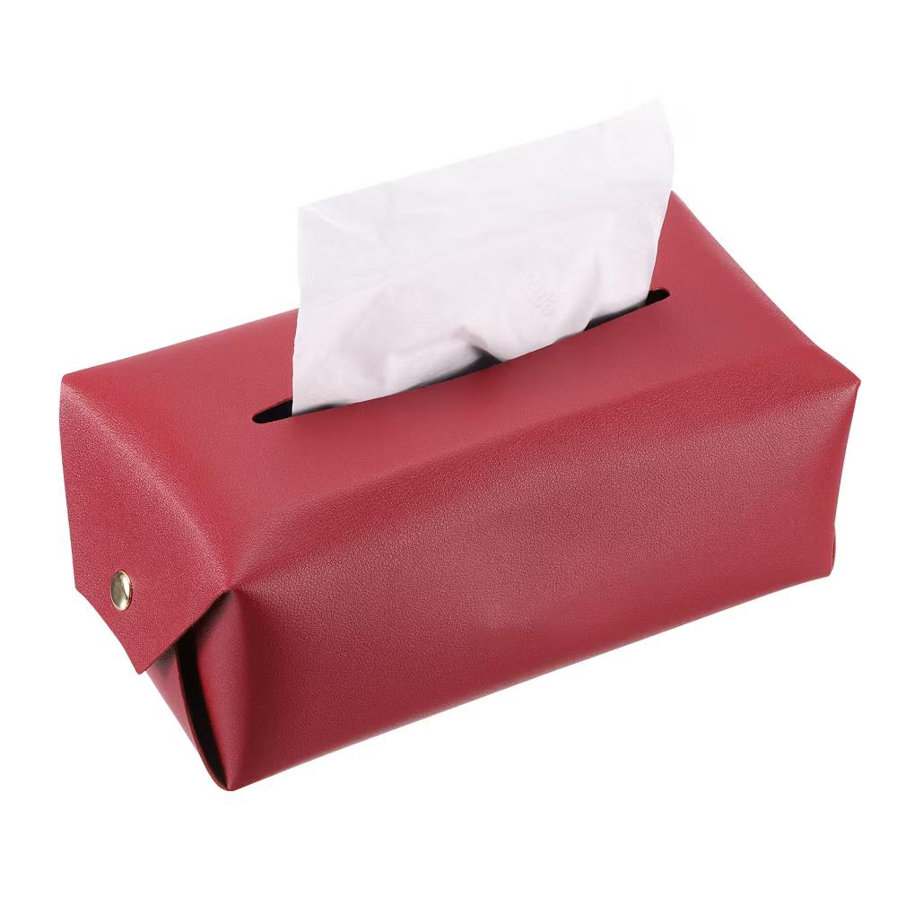 Rectangle PU Leather Tabletop Bathroom Kitchen Tissue Box Cover - Image 32