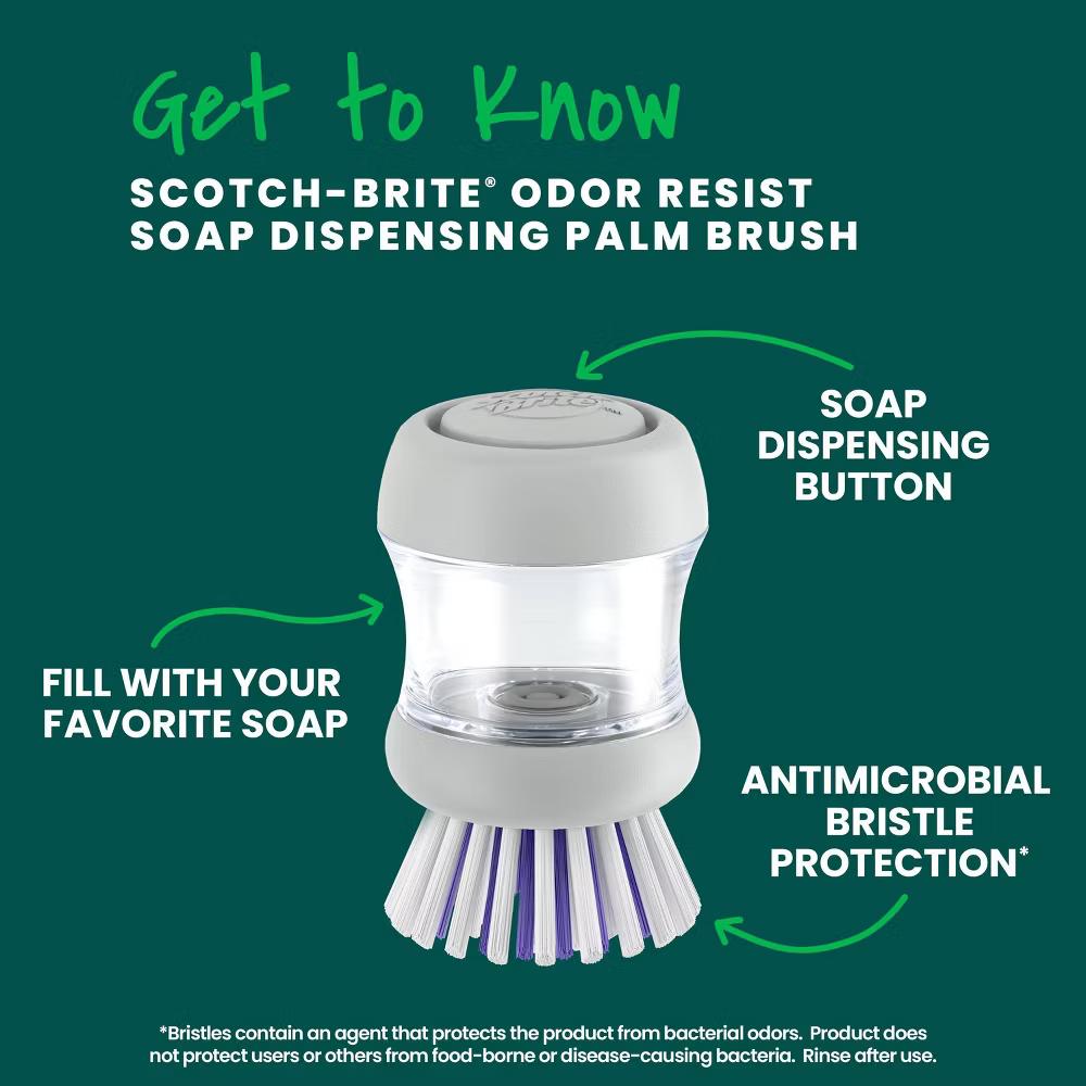 Odor Resist Soap Dispensing Palm Brush - Image 8