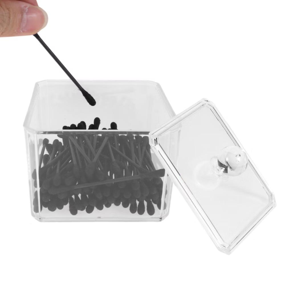 Square Single Layer Acrylic Cotton Swab Holder Bathroom Transparent 1 Pc - Image 4