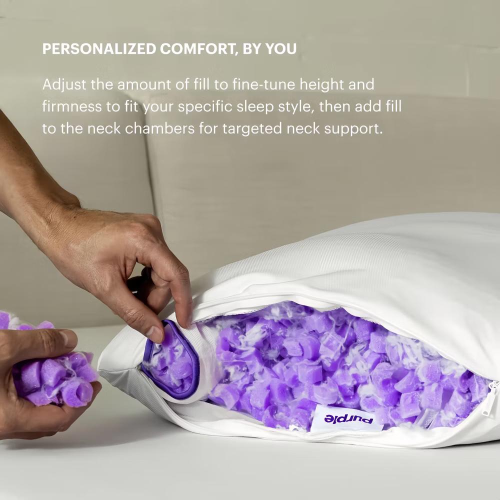 Purple Freeform™ Pillow with Customizable Support, Grid & MicroFlex™ Moon Foam - Image 3