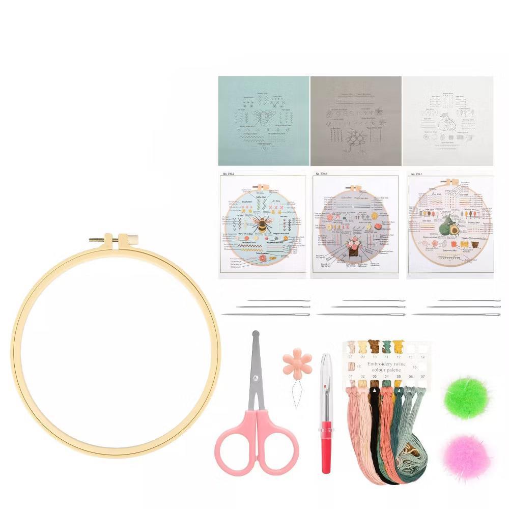 Home Collection 3 Sets Embroidery Starter Kit