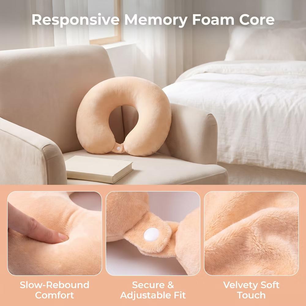Solid PP Cotton Lightweight Office U-Shape Travel Neck Pillows 11x11in 1 Pc - Image 17