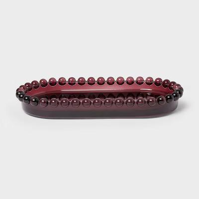 Textured Glass Tray Mulberry