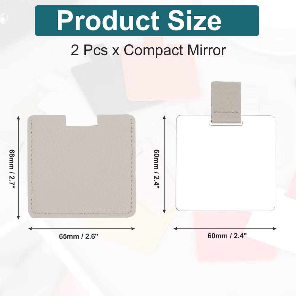 Stainless Steel Women Travel Makeup Mini Folding Mirror 2 Pcs - Image 12