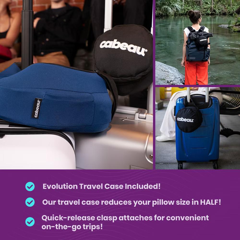 Cabeau Evolution S3 Memory Foam Travel Neck Pillow with Seat Strap, One Size - Image 8