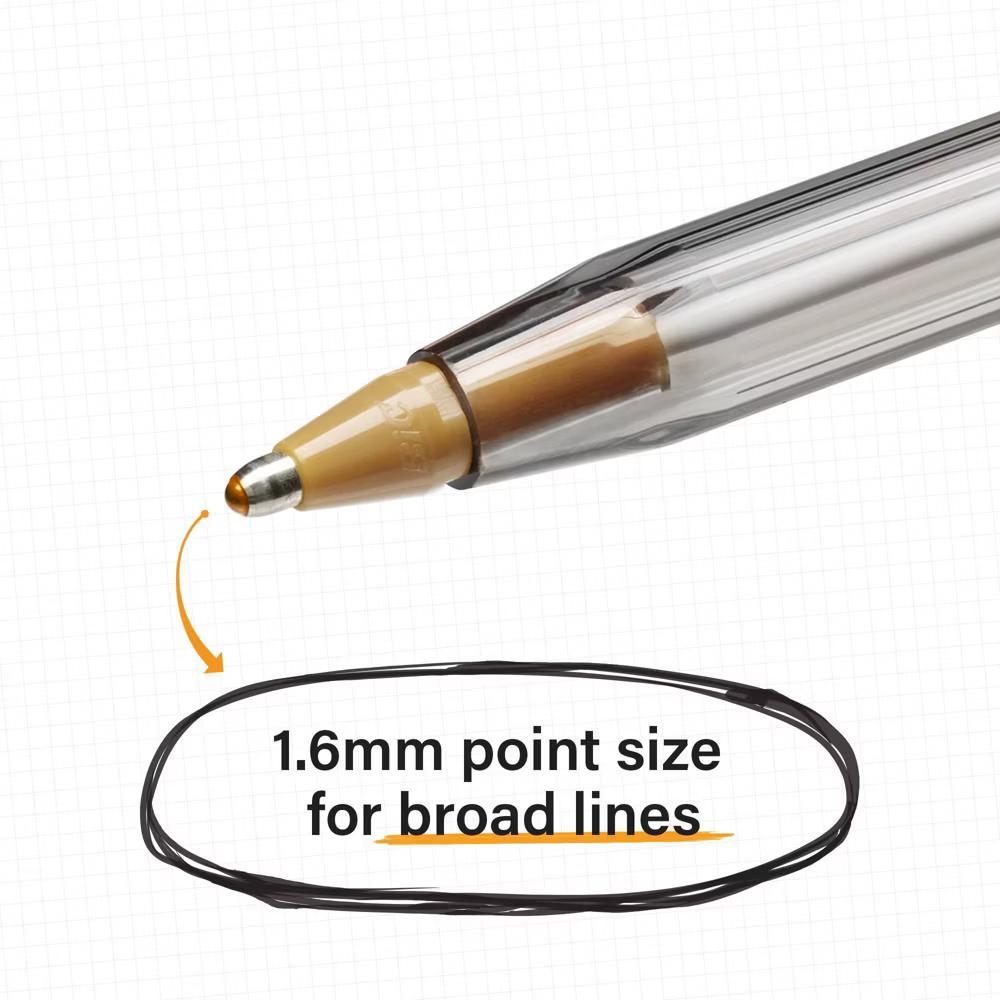 15pk Cristal Xtra Bold Ballpoint Pens 1.6mm Point Multicolor Ink: Back to School Supplies for Notes & Class - Image 6