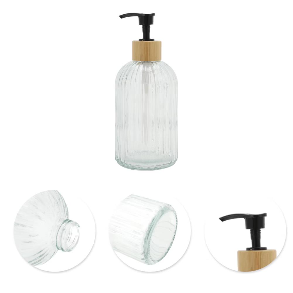 Round Bottom Vertical Stripe Soap Dispenser 13.53oz 1 Pc - Image 6