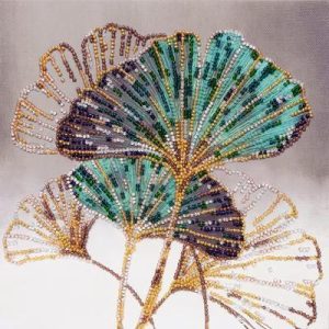 Art Mid-sized Bead Embroidery kit - Emerald leaves