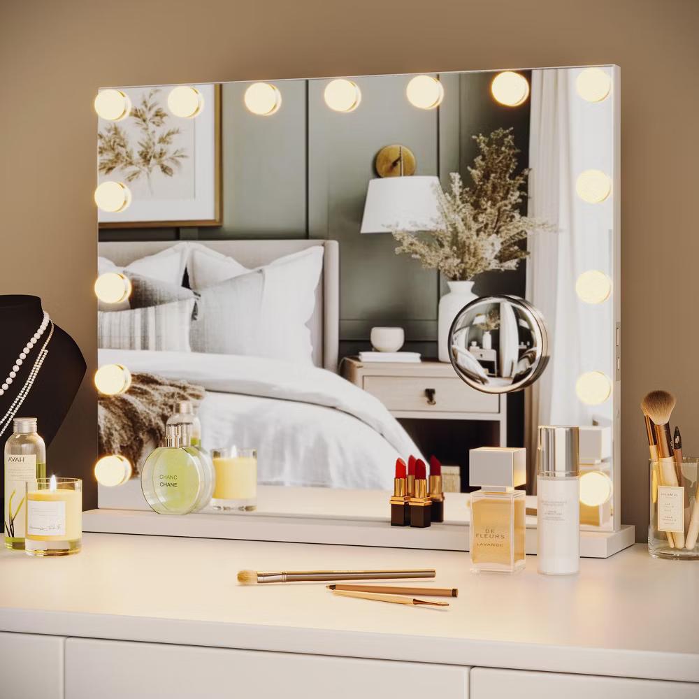 LED Vanity Mirror – Touch Control 3 Light Modes, Dimmable & 360° Rotation Makeup Mirror for Bathroom/Bedroom (1-Piece) - Image 13