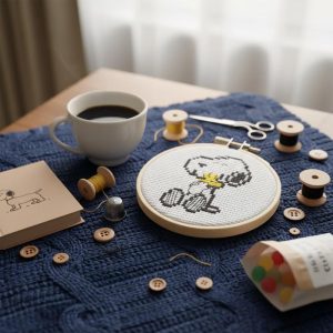 NMR Distribution Peanuts Snoopy and Woodstock Hug Cross Stitch Embroidery Kit