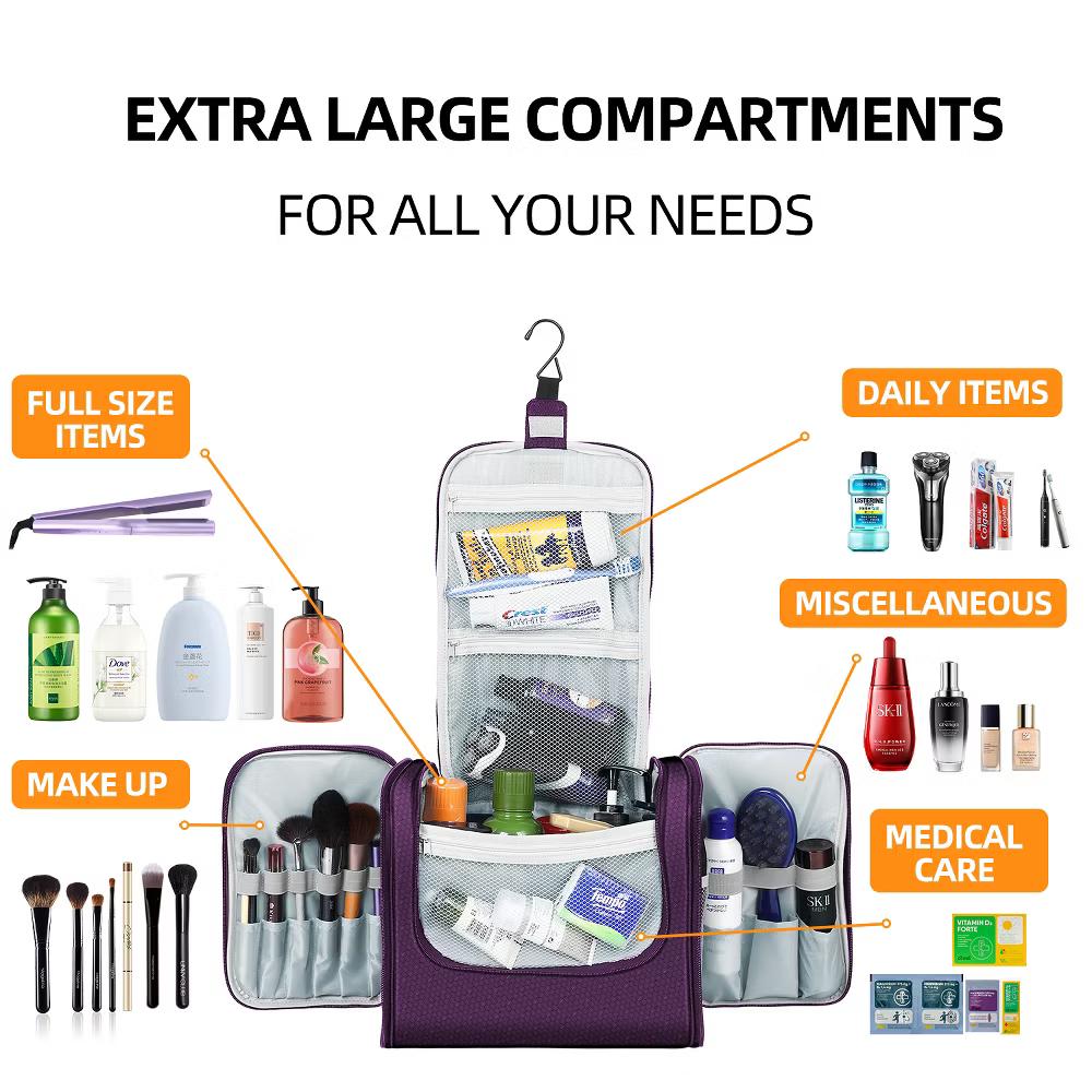 Large Capacity Toiletry Bag for Women and Men, Hanging Toiletry Organizer Cosmetics Makeup Bag - Image 47