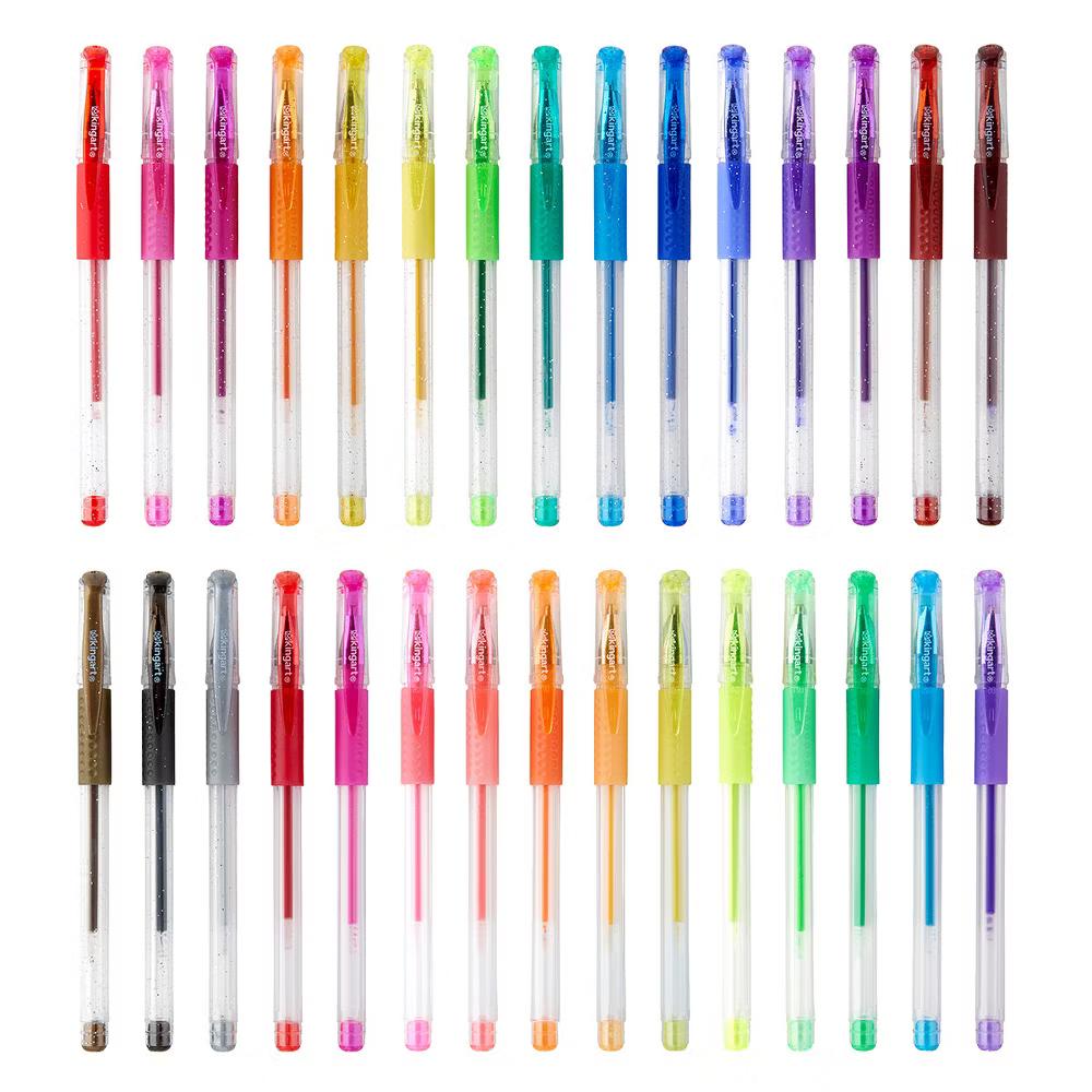 Gel Pens, Soft Grip, 30 Glitter Colors - Image 2