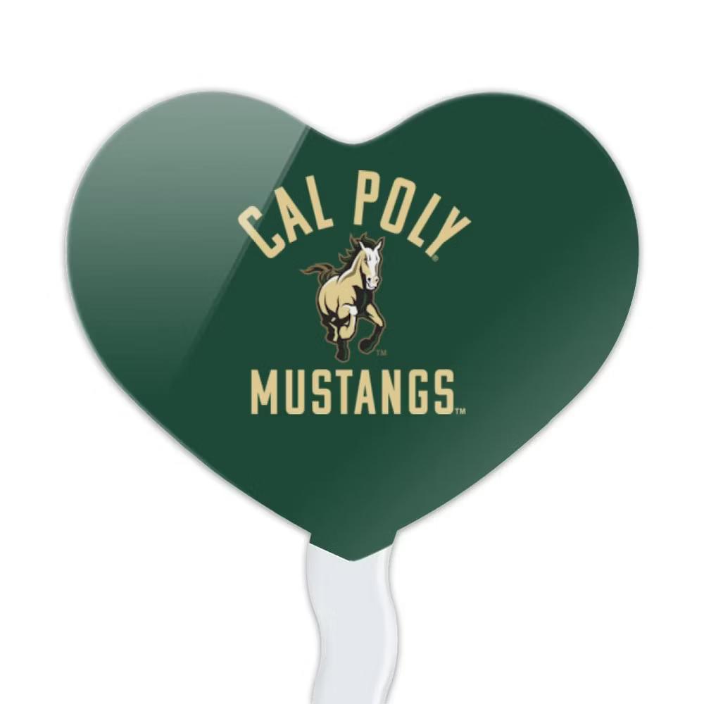 Cal Poly Mustangs Logo Heart Love Cupcake Picks Toppers Decoration Set of 6 - Image 6