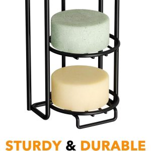 Shampoo Bar Holder, Self-Draining Soap Caddy for Shower, Bathroom Wall, Kitchen Sink, Stainless Steel Rack, Black