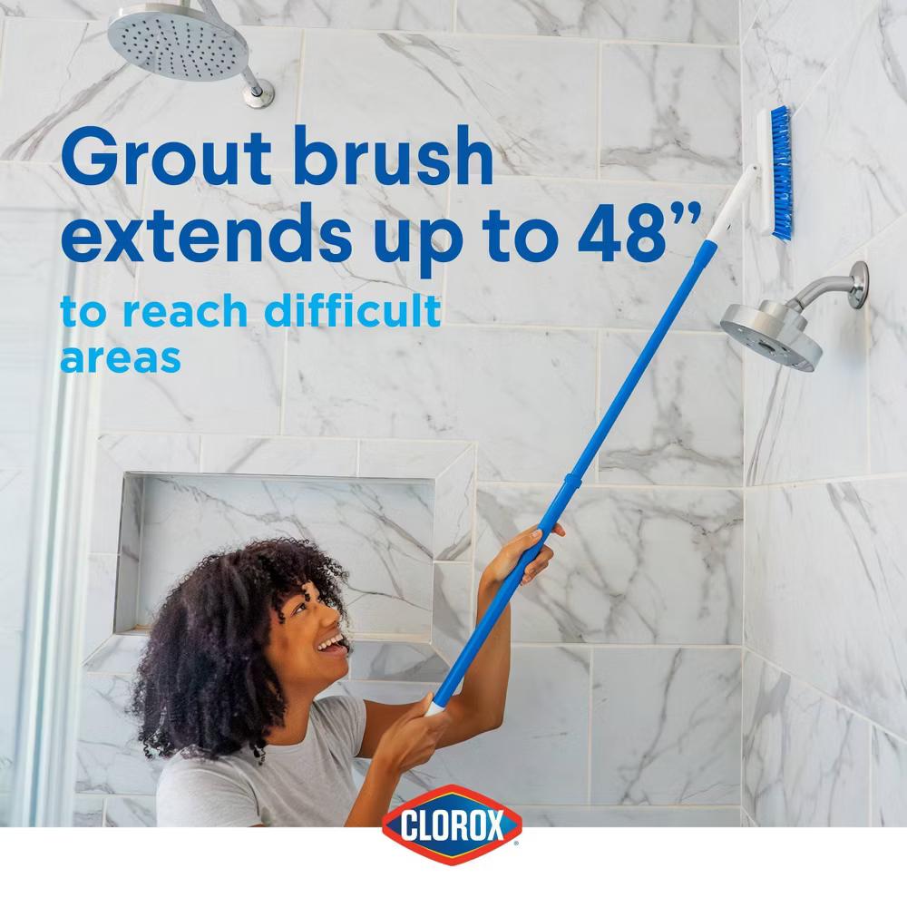 48 inch Max Reach Tub & Tile Grout Scrub Brush: Multi-Surface Cleaning, Household Scrub Tool - Image 10