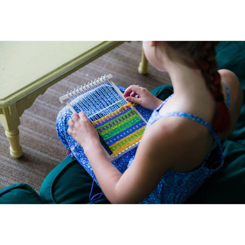 Friendly Loom Discover Weaving with PegLoom: DIY Craft Kit for Kids 10- Includes Needle, Yarn, Loom & Instructions - Image 4