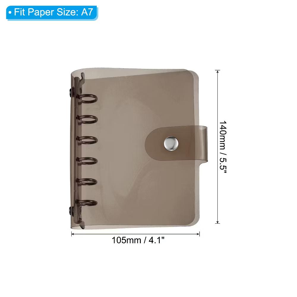 Snap Button Closure 6 Rings Notebook Folder Soft Binder Cover A7 - Image 5