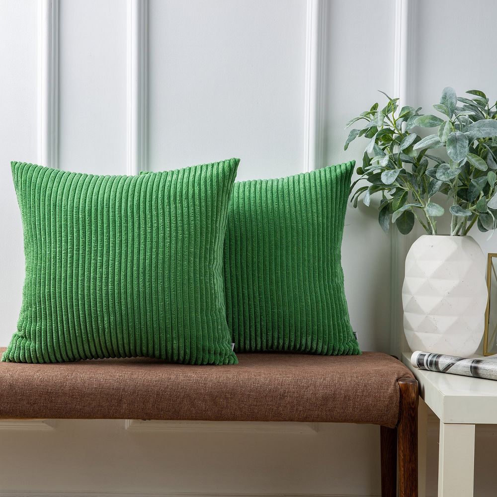 Phantoscope Solid Color Corduroy Pillow Covers Set of 2 Plush Velvet & Soft Accent - Image 12
