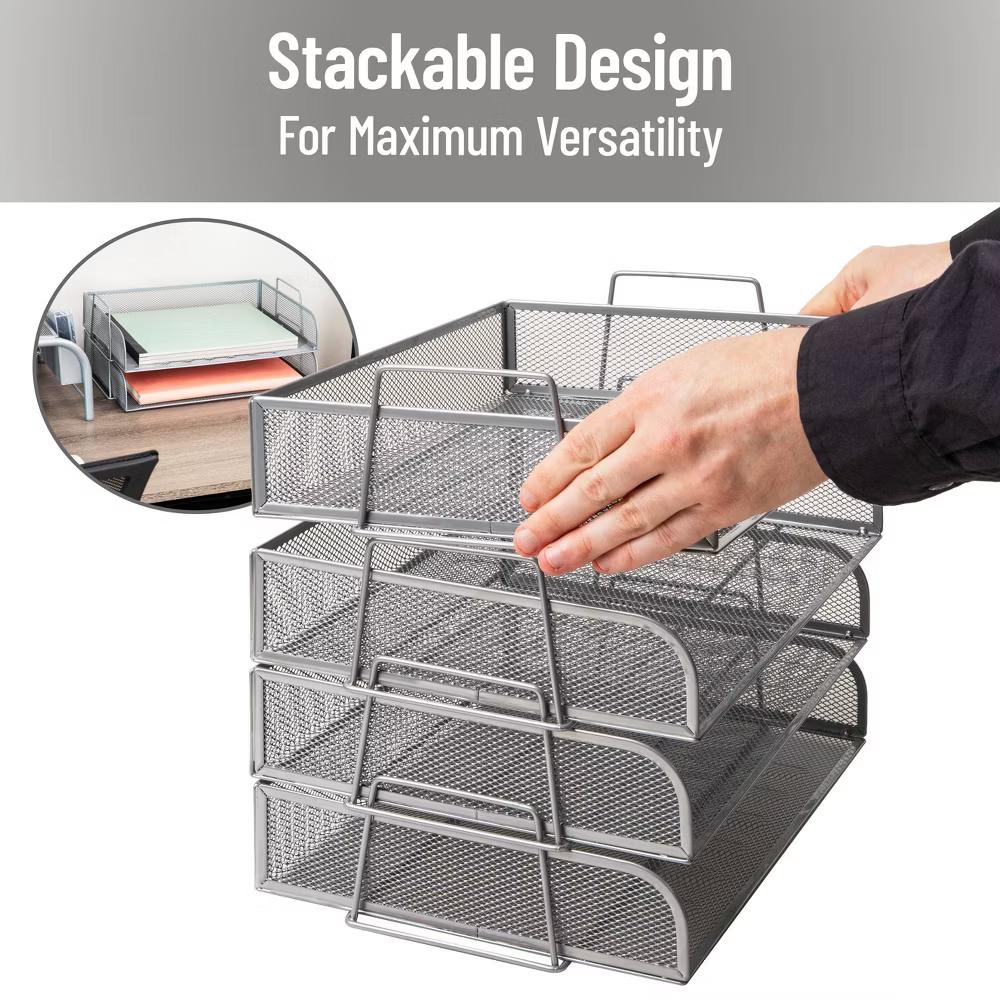 Metal Desk Trays Silver - Image 2