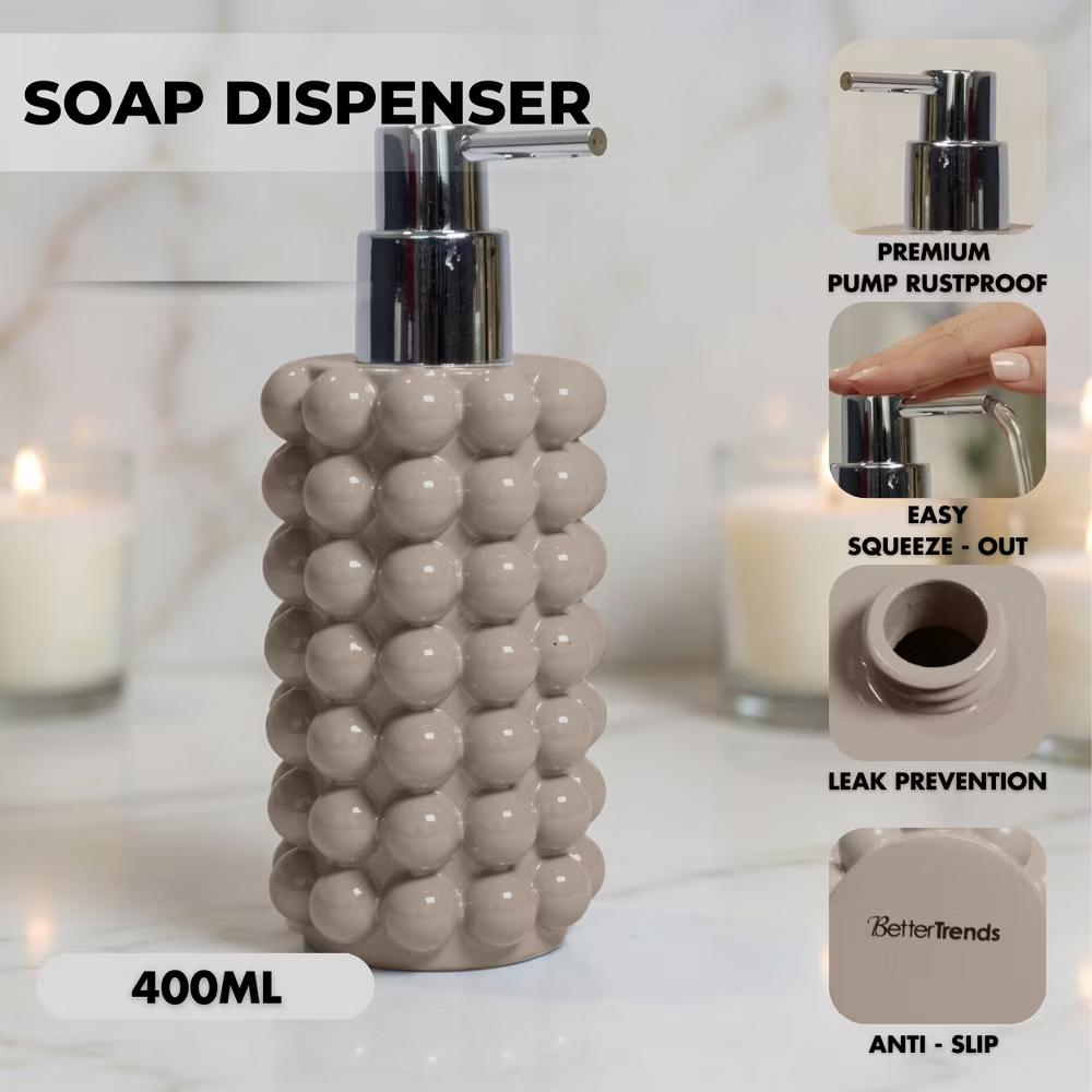 Better Trends Nova Bathroom Accessories 100% Resin Impeccably Crafted Soap Dispenser with Rust-Proof Pump for Bathroom & Kitchen Countertops - Image 7