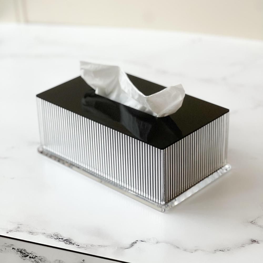 Kinor Lucite Corrugated Tissue Box - Image 2