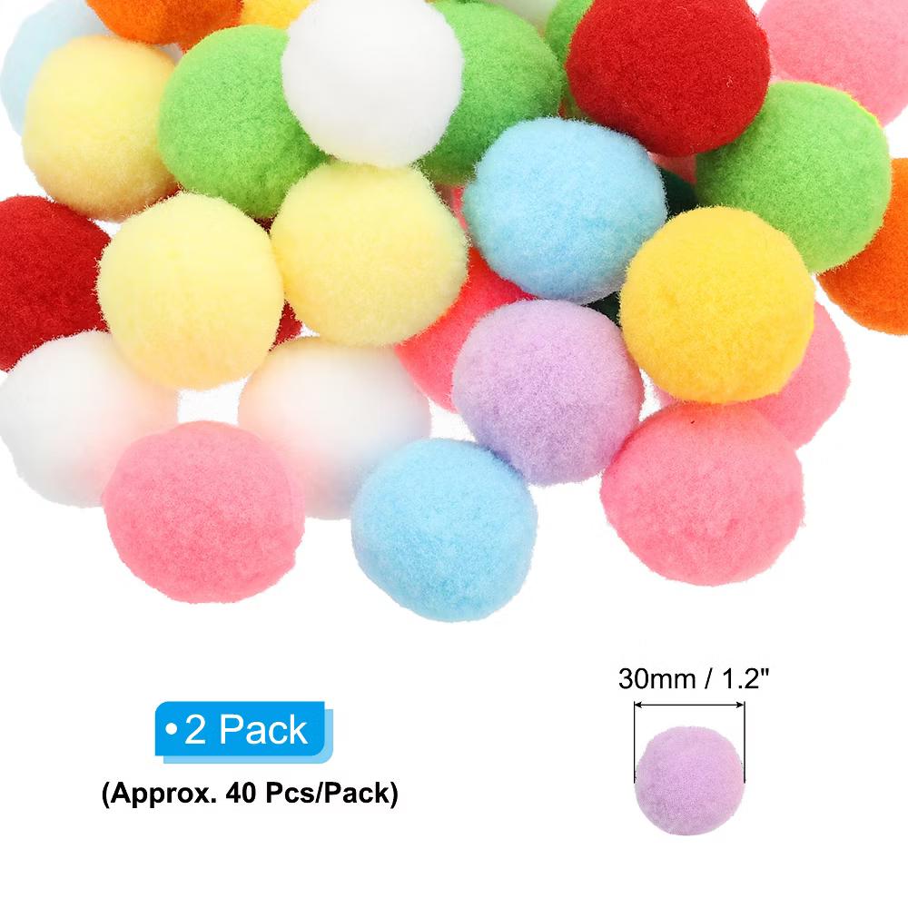 Creative DIY Craft Decorations Home Art Supplies Pom Poms 1.2" - Image 5